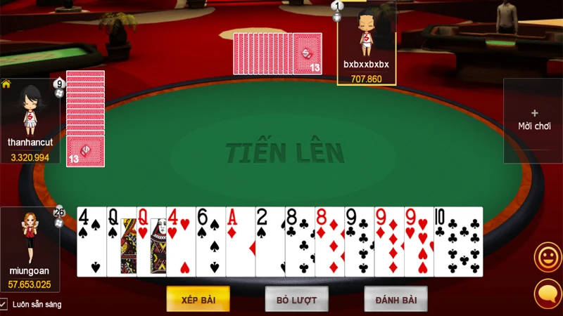 tien len 3 Tận dụng lá bài lẻ để áp đảo đối phương.